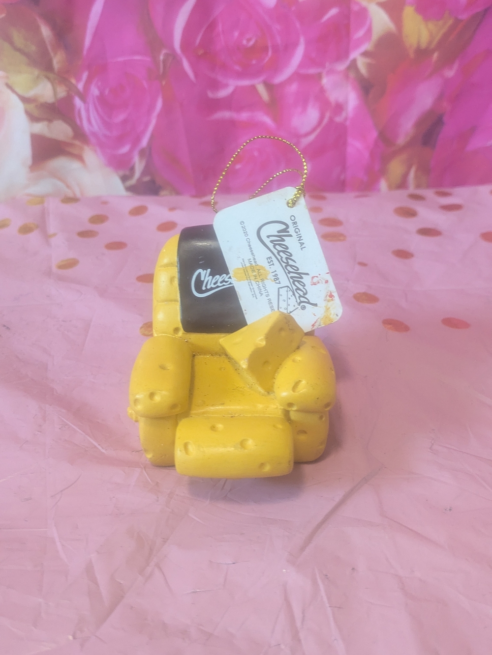 Yellow Armchair Cheesehead Ornament - Original